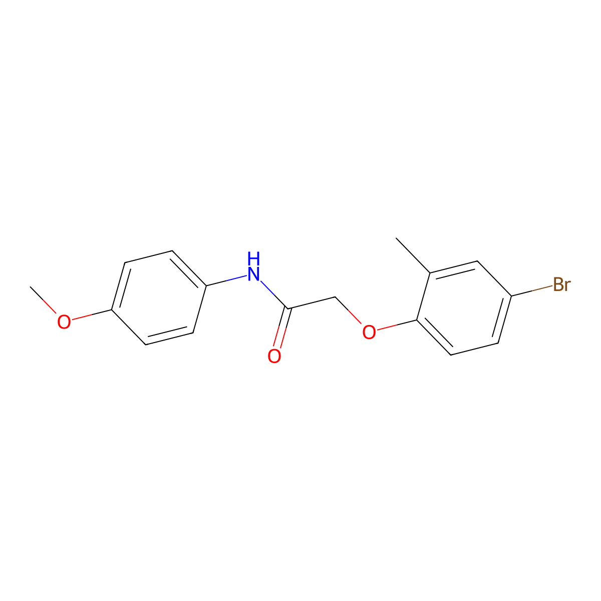 2-(4-bromo-2-methylphenoxy)-N-(4-methoxyphenyl)acetamide molecular structure, CAS 433945-03-0