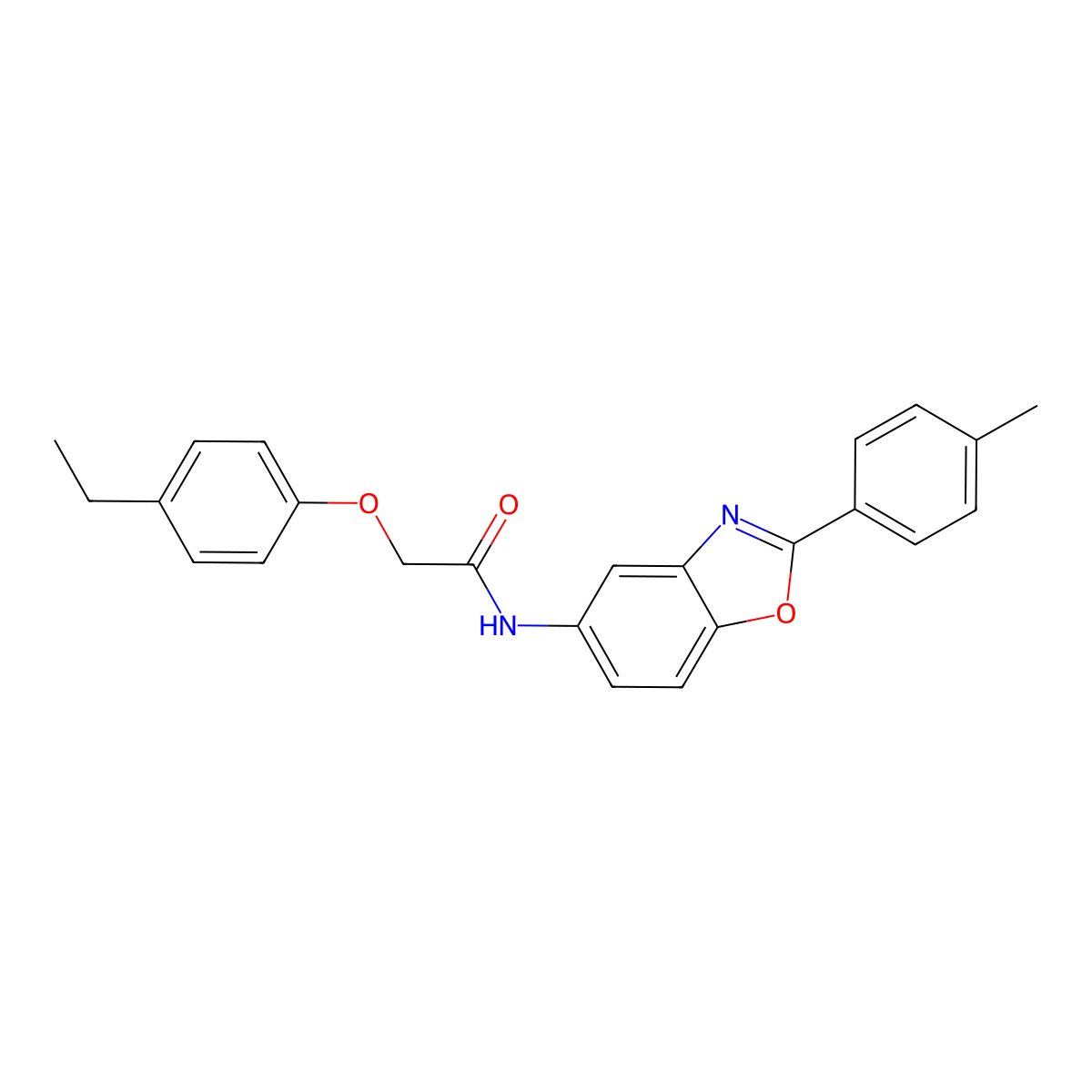 2-(4-ethylphenoxy)-N-[2-(4-methylphenyl)-1,3-benzoxazol-5-yl]acetamide molecular structure, CAS 433945-30-3