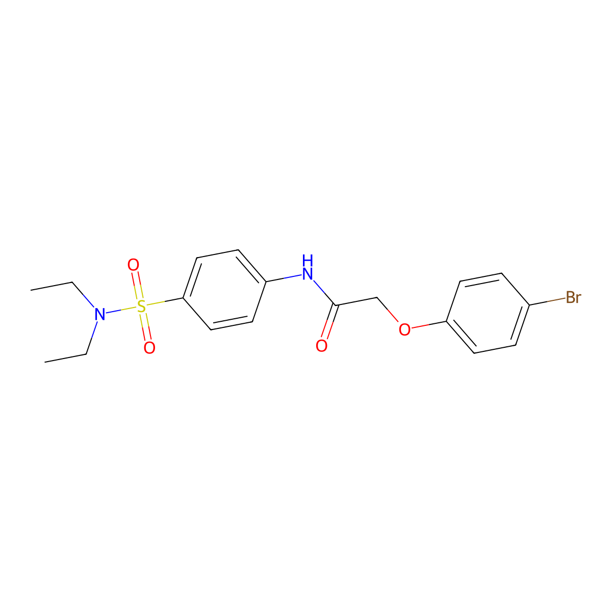 2-(4-bromophenoxy)-N-{4-[(diethylamino)sulfonyl]phenyl}acetamide molecular structure, CAS 433945-34-7