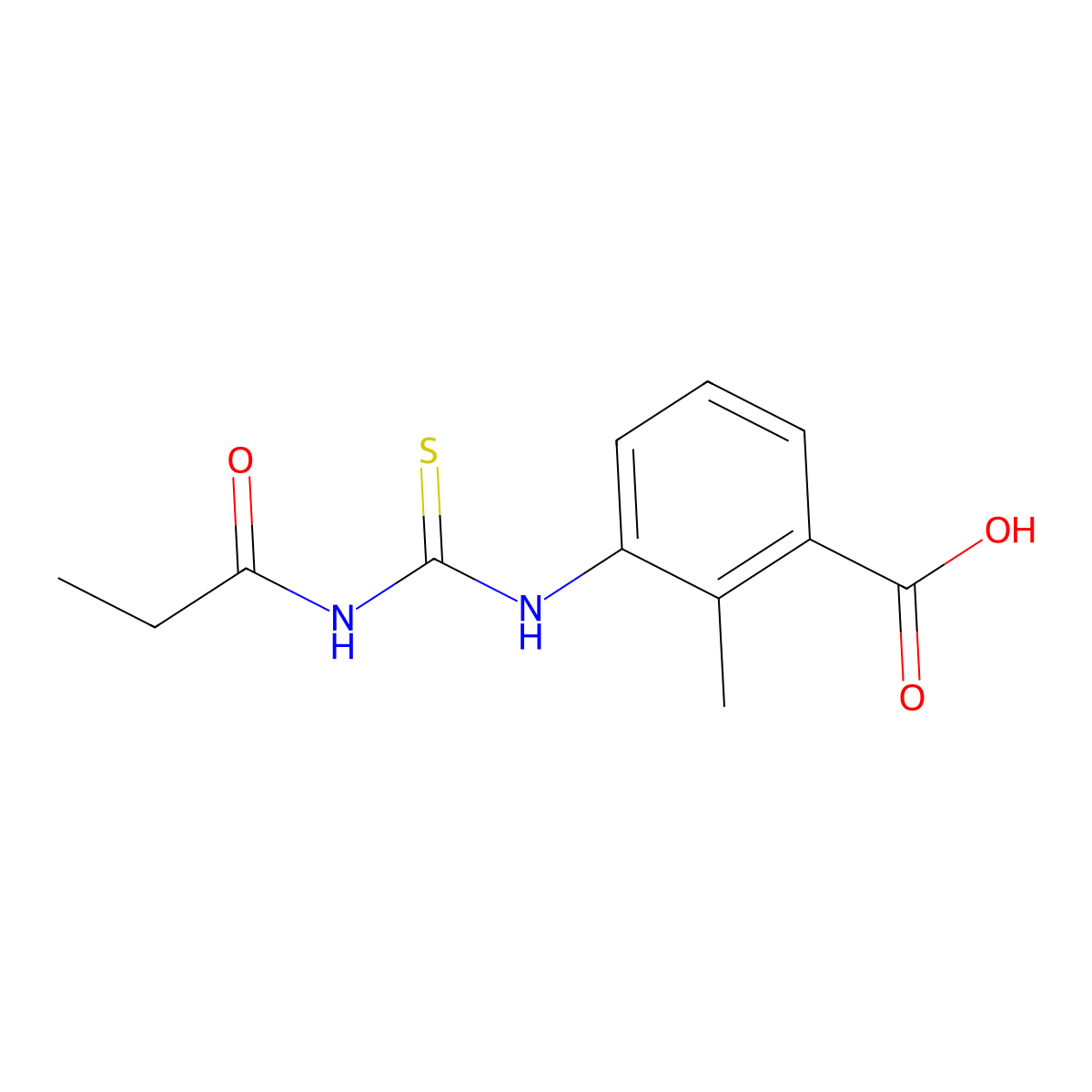 2-Methyl-3-[(propanoylcarbamothioyl)amino]benzoic acid molecular structure, CAS 433945-39-2
