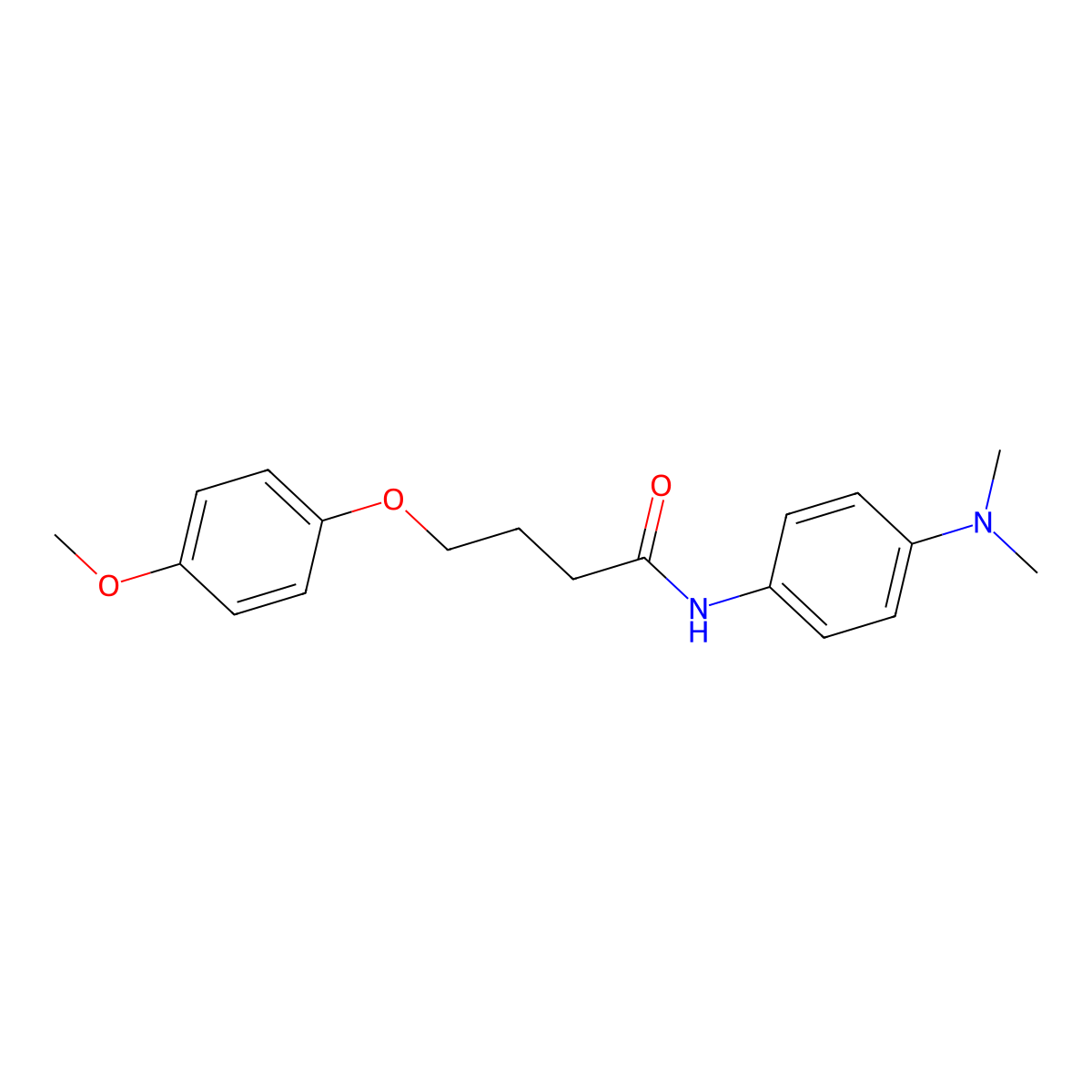 N-[4-(dimethylamino)phenyl]-4-(4-methoxyphenoxy)butanamide molecular structure, CAS 433945-46-1