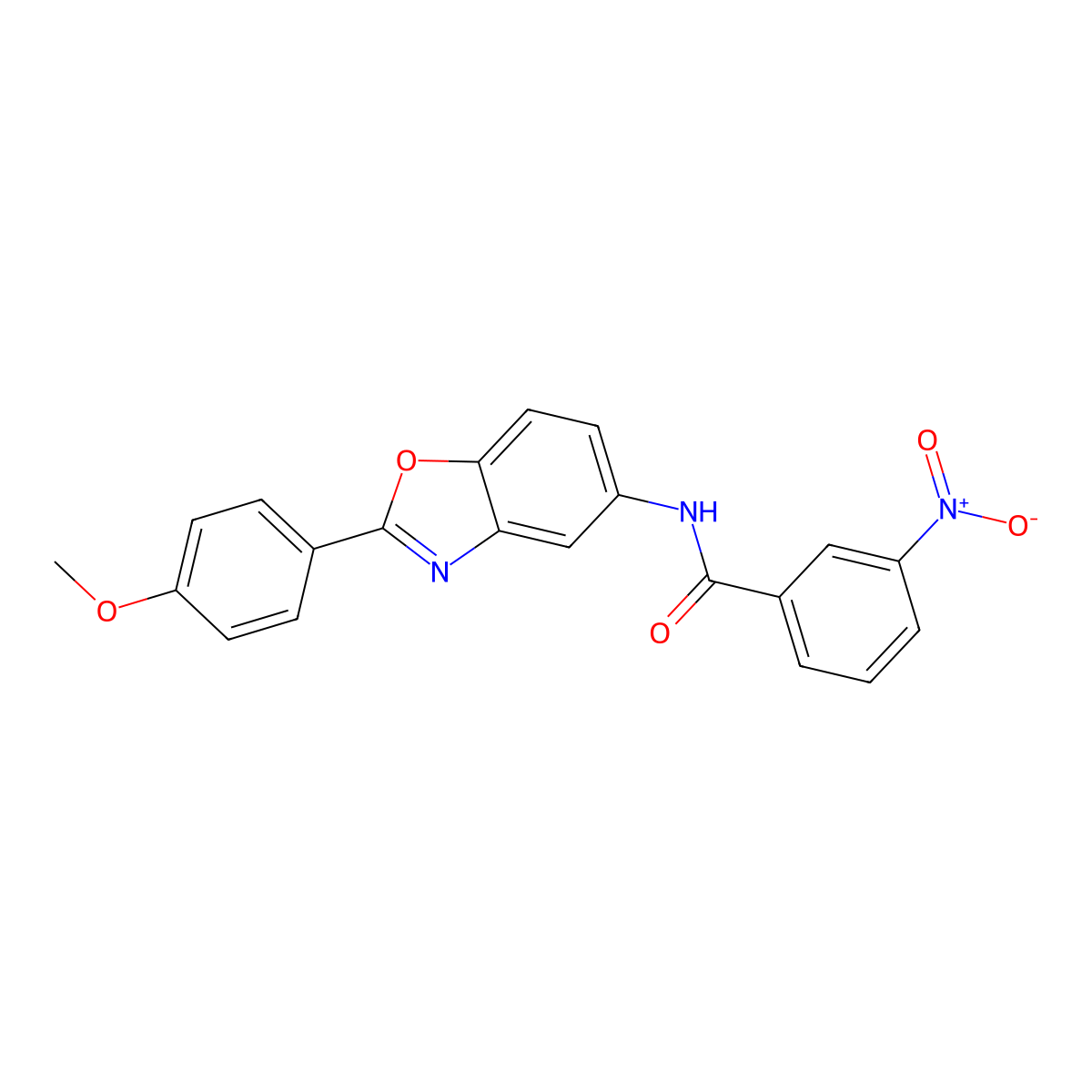N-[2-(4-methoxyphenyl)-1,3-benzoxazol-5-yl]-3-nitrobenzamide molecular structure, CAS 433945-48-3