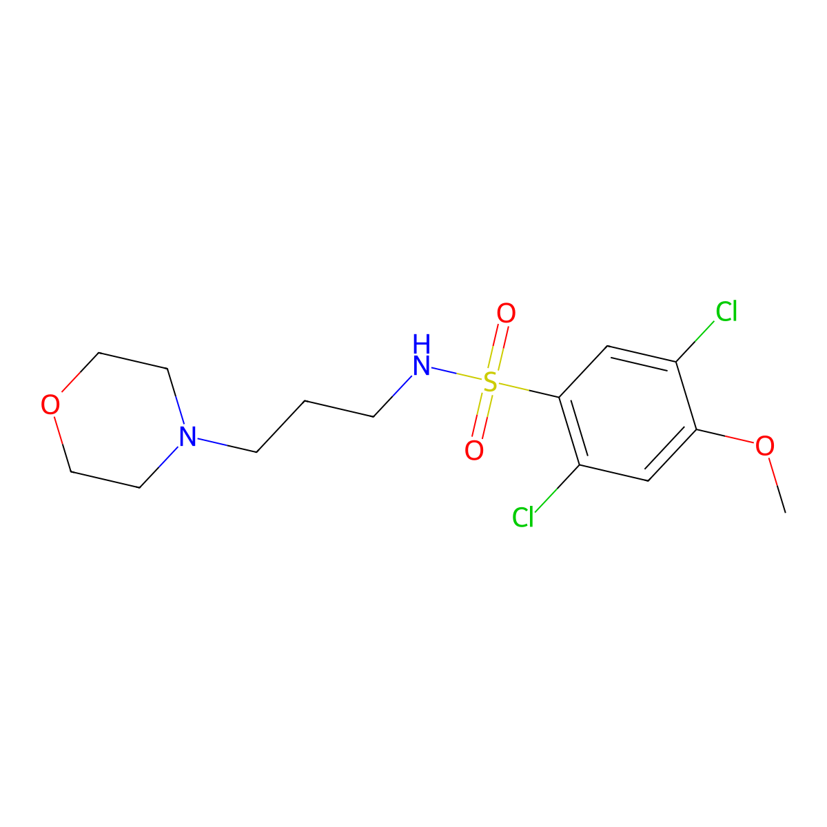 2,5-Dichloro-4-methoxy-N-(3-morpholin-4-yl-propyl)-benzenesulfonamide molecular structure, CAS 433945-84-7