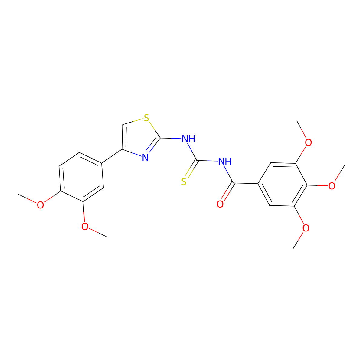N-[[4-(3,4-dimethoxyphenyl)-1,3-thiazol-2-yl]carbamothioyl]-3,4,5-trimethoxybenzamide molecular structure, CAS 433945-92-7