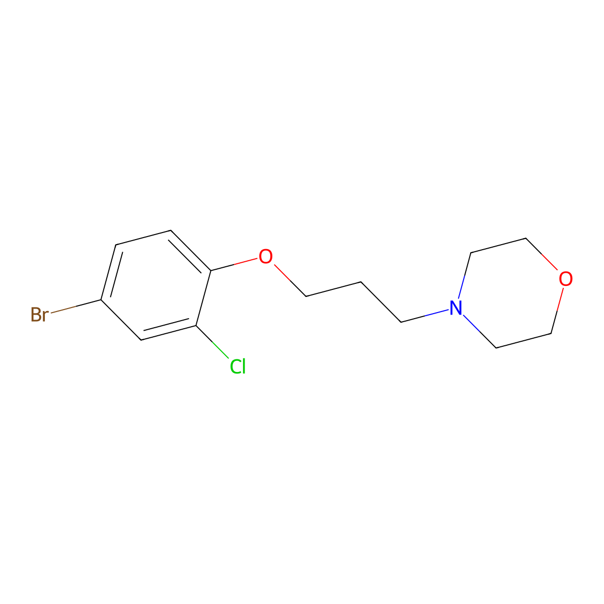 4-(3-(4-Bromo-2-chlorophenoxy)propyl)morpholine molecular structure, CAS 433946-01-1