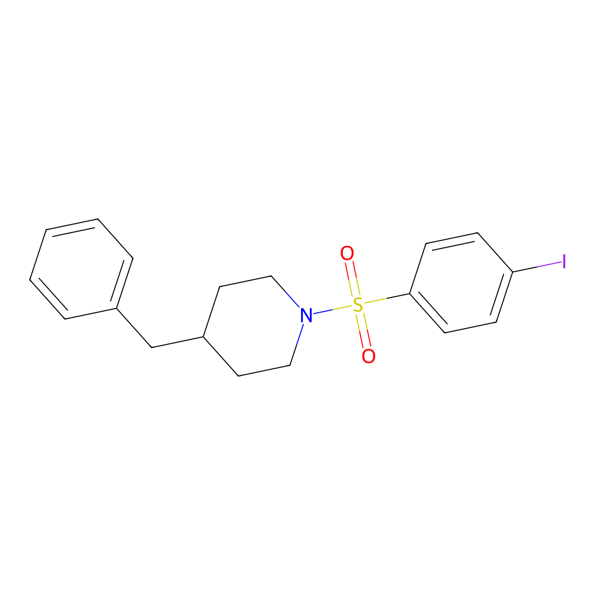 4-Benzyl-1-(4-iodophenyl)sulfonylpiperidine molecular structure, CAS 433946-09-9