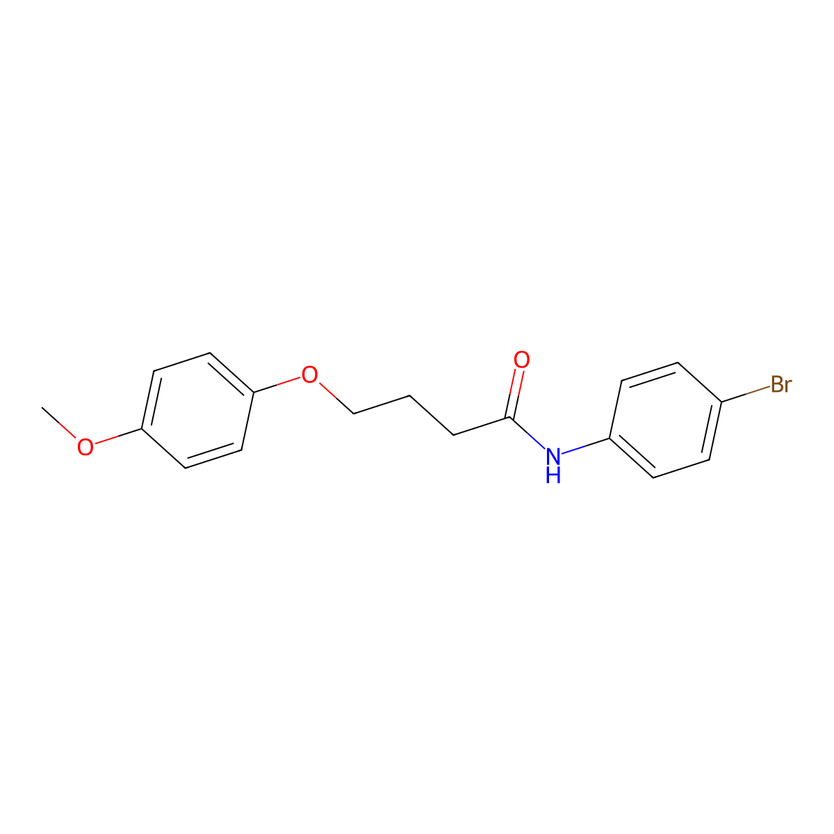 N-(4-bromophenyl)-4-(4-methoxyphenoxy)butanamide molecular structure, CAS 433946-28-2