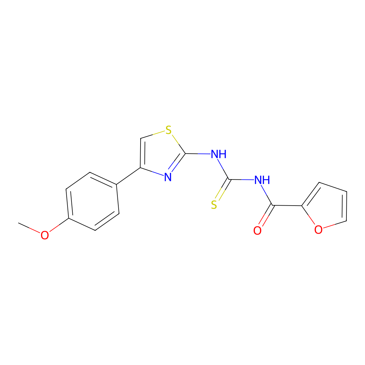 N-[[4-(4-methoxyphenyl)-1,3-thiazol-2-yl]carbamothioyl]furan-2-carboxamide molecular structure, CAS 433946-54-4