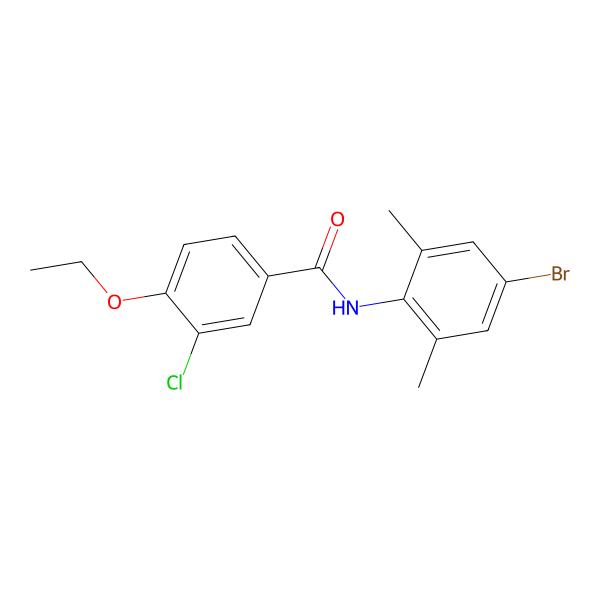 N-(4-bromo-2,6-dimethylphenyl)-3-chloro-4-ethoxybenzamide molecular structure, CAS 433946-83-9