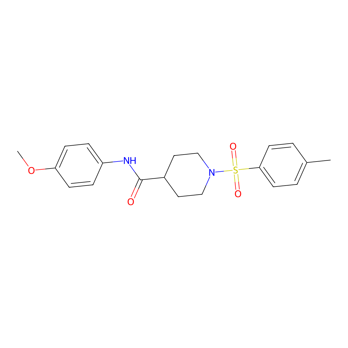 N-(4-methoxyphenyl)-1-[(4-methylphenyl)sulfonyl]-4-piperidinecarboxamide molecular structure, CAS 433946-91-9