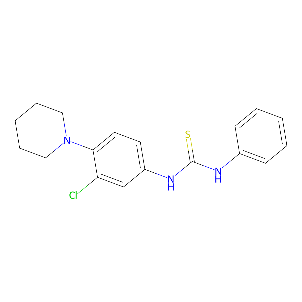 N-[3-chloro-4-(1-piperidinyl)phenyl]-N'-phenylthiourea molecular structure, CAS 433947-15-0