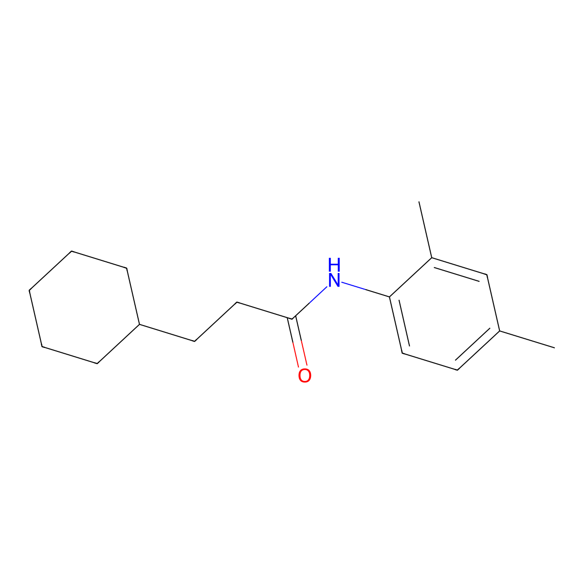 3-cyclohexyl-N-(2,4-dimethylphenyl)propanamide molecular structure, CAS 433947-22-9