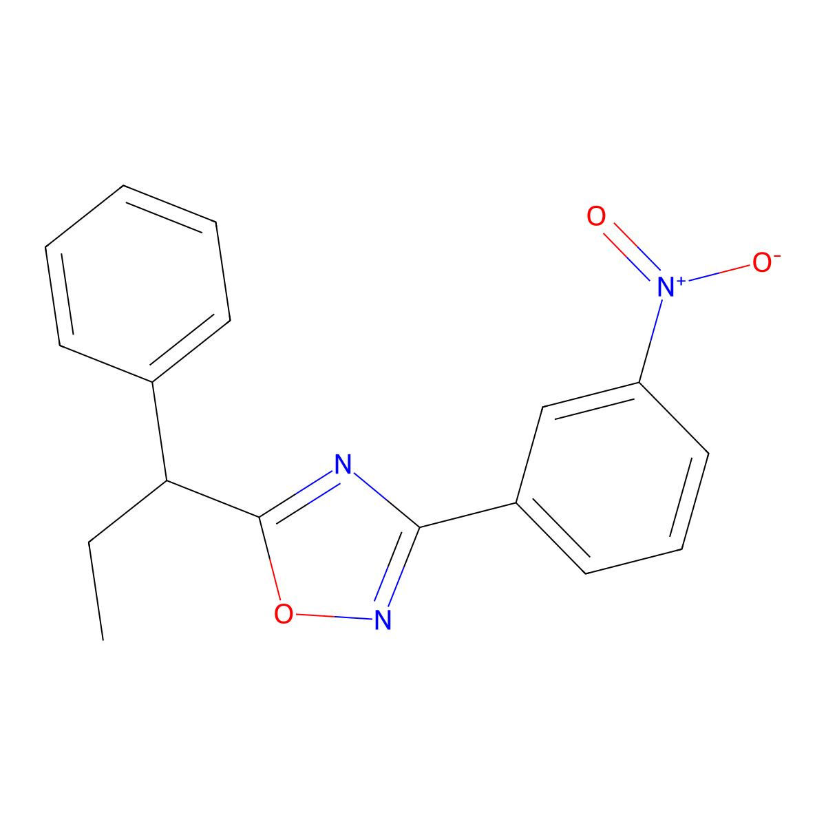 3-(3-Nitrophenyl)-5-(1-phenylpropyl)-1,2,4-oxadiazole molecular structure, CAS 433947-24-1