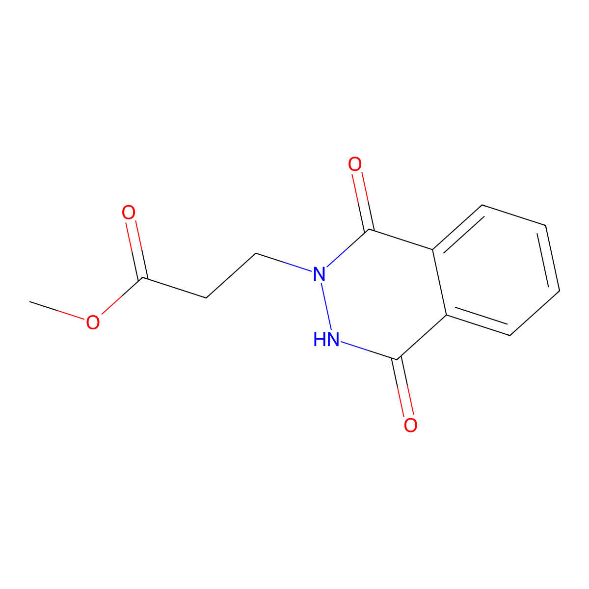 methyl 3-(1,4-dioxo-3,4-dihydro-2(1H)-phthalazinyl)propanoate molecular structure, CAS 433947-36-5