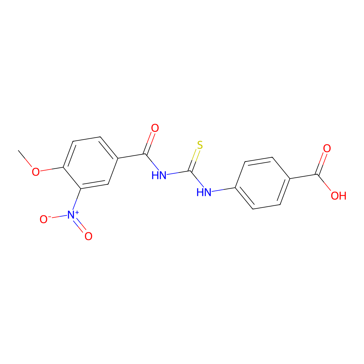 4-({[(4-Methoxy-3-nitrophenyl)carbonyl]carbamothioyl}amino)benzoic acid molecular structure, CAS 433947-79-6