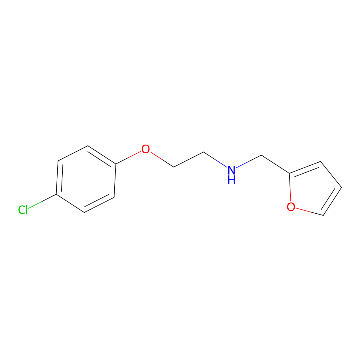 2-(4-chlorophenoxy)-N-(2-furylmethyl)ethanamine molecular structure, CAS 433947-84-3