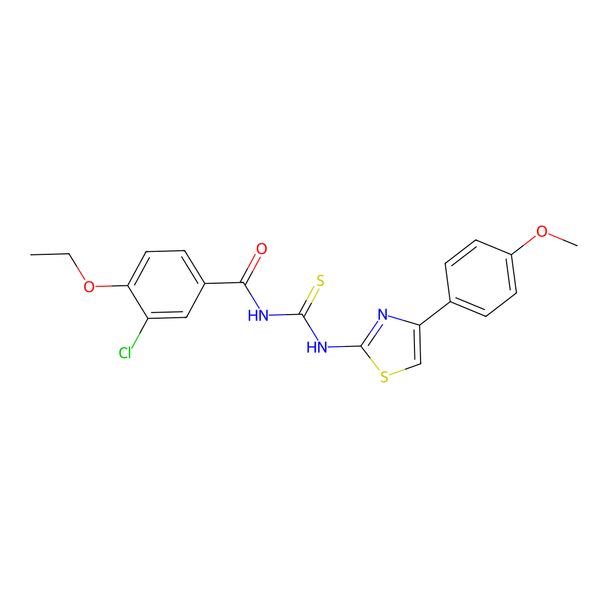 3-chloro-4-ethoxy-N-{[4-(4-methoxyphenyl)-1,3-thiazol-2-yl]carbamothioyl}benzamide molecular structure, CAS 433947-85-4