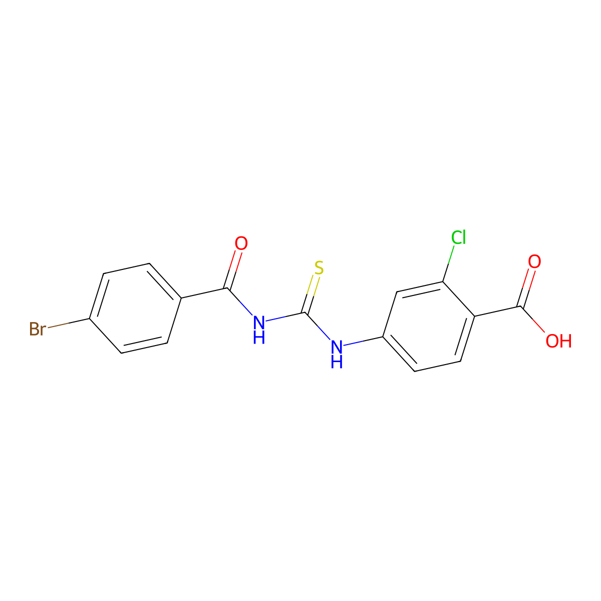 4-({[(4-Bromophenyl)carbonyl]carbamothioyl}amino)-2-chlorobenzoic acid molecular structure, CAS 433947-97-8