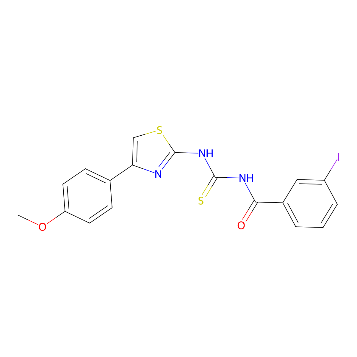 3-iodo-N-[[4-(4-methoxyphenyl)-1,3-thiazol-2-yl]carbamothioyl]benzamide molecular structure, CAS 433948-04-0
