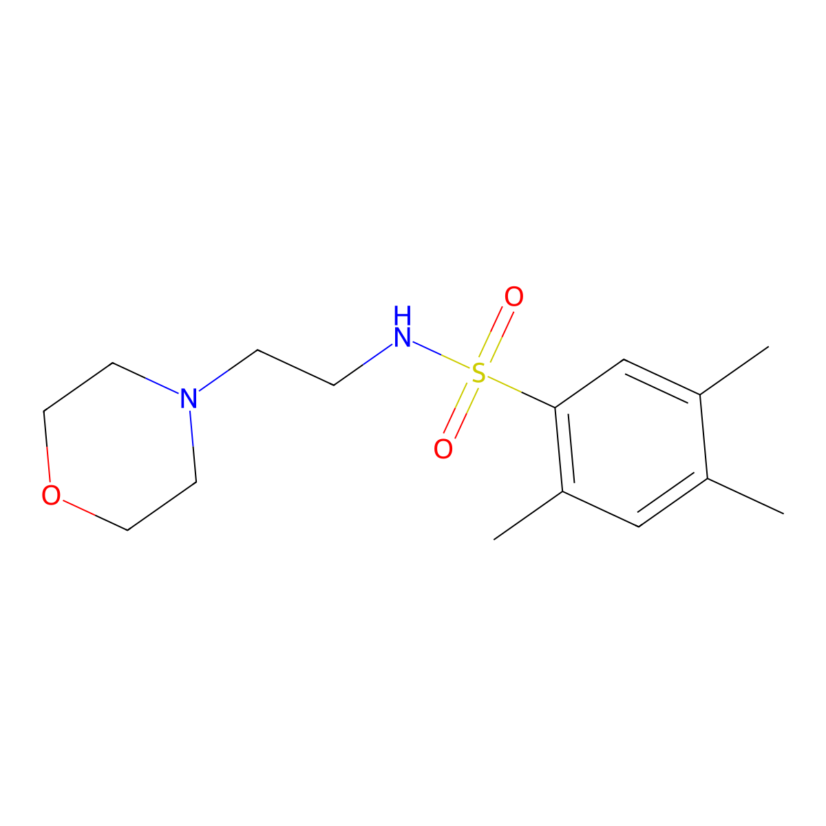 2,4,5-trimethyl-N-(2-morpholinoethyl)benzenesulfonamide molecular structure, CAS 433948-14-2