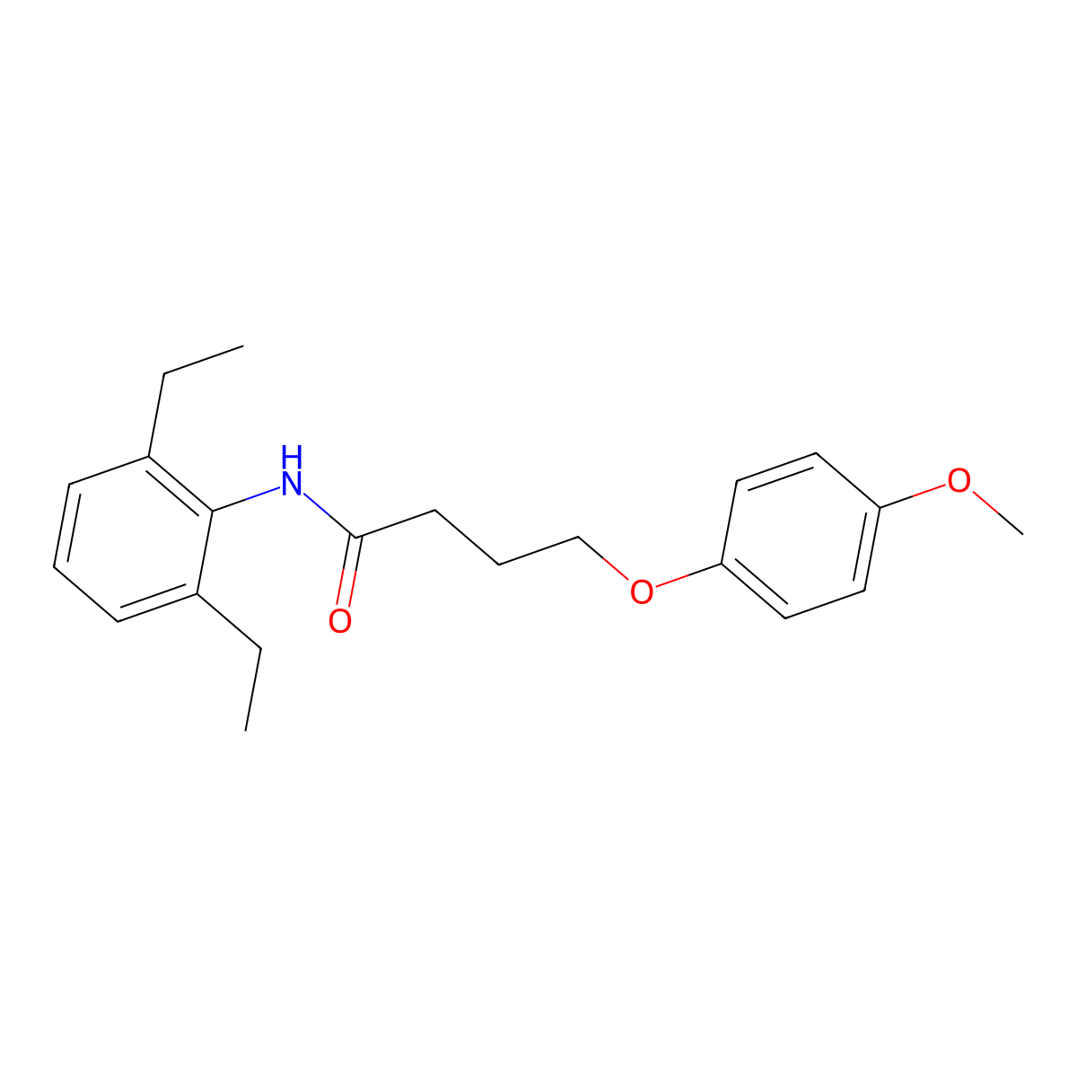 N-(2,6-diethylphenyl)-4-(4-methoxyphenoxy)butanamide molecular structure, CAS 433948-19-7