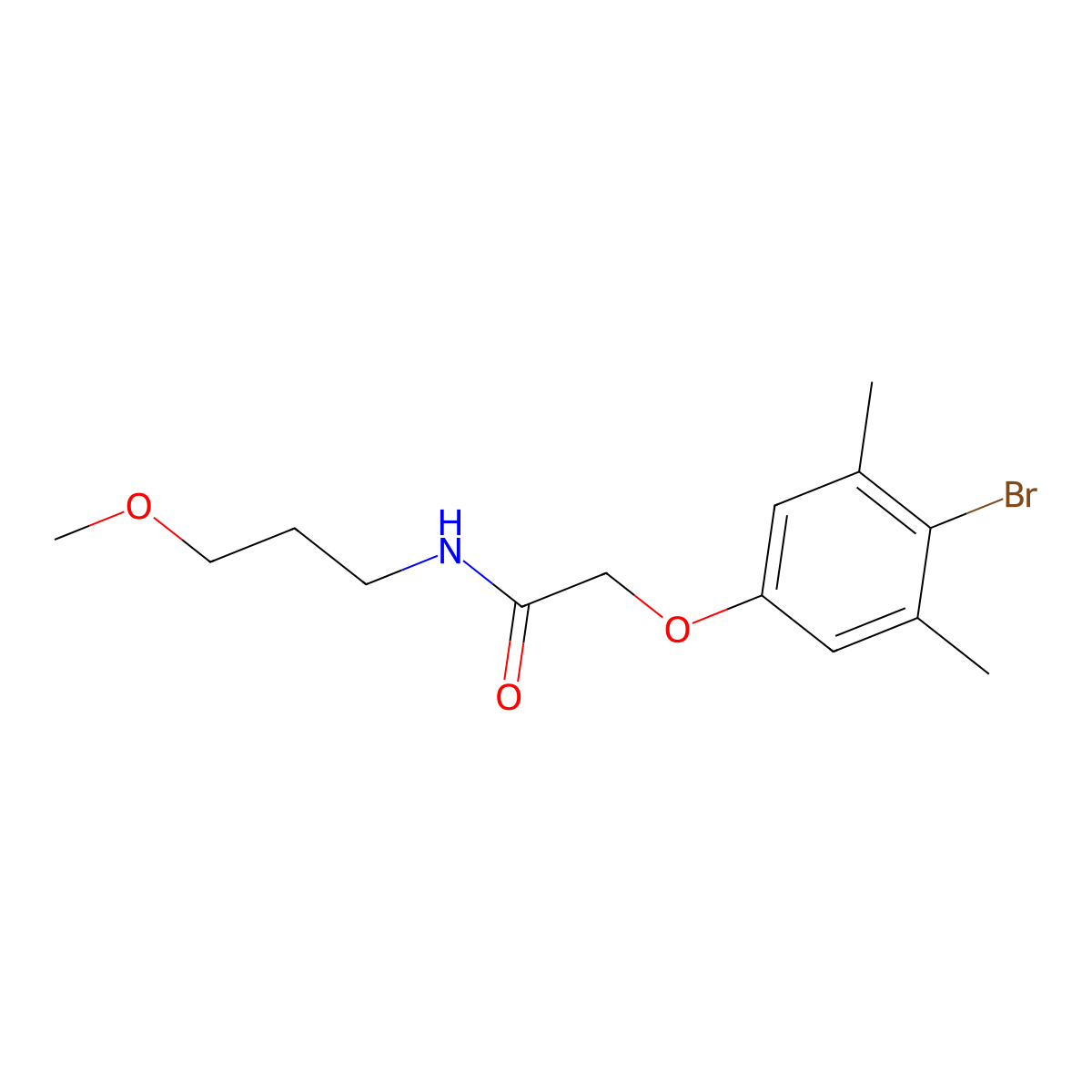 2-(4-bromo-3,5-dimethylphenoxy)-N-(3-methoxypropyl)acetamide molecular structure, CAS 433948-30-2
