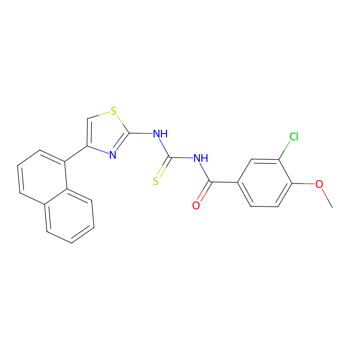 3-chloro-4-methoxy-N-[(4-naphthalen-1-yl-1,3-thiazol-2-yl)carbamothioyl]benzamide molecular structure, CAS 433948-31-3