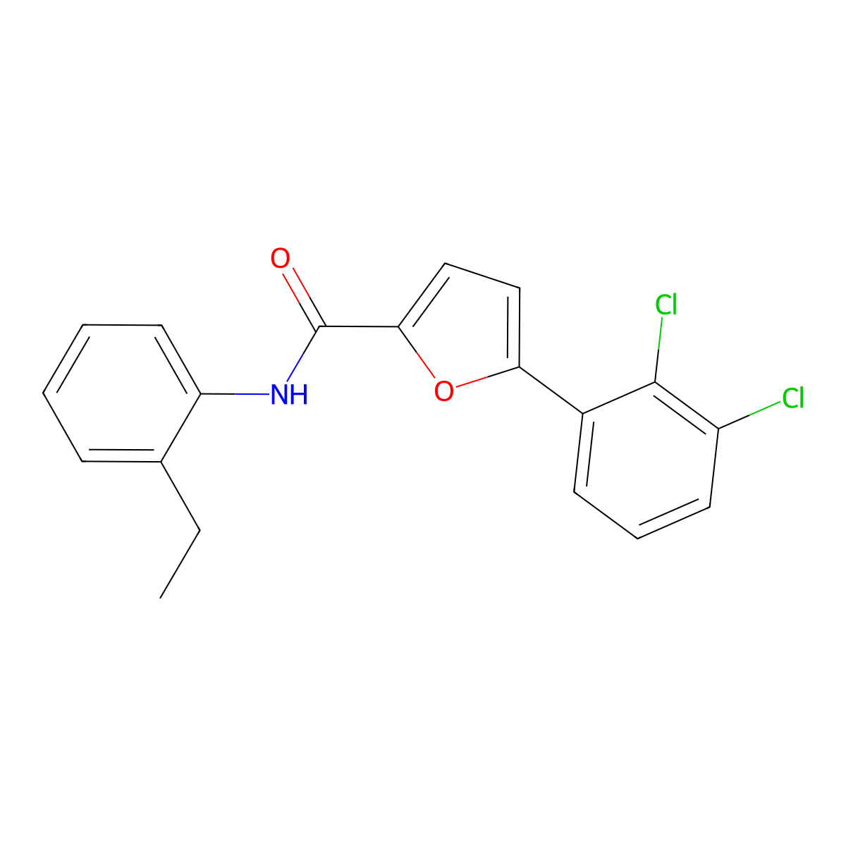5-(2,3-dichlorophenyl)-N-(2-ethylphenyl)furan-2-carboxamide molecular structure, CAS 433948-33-5