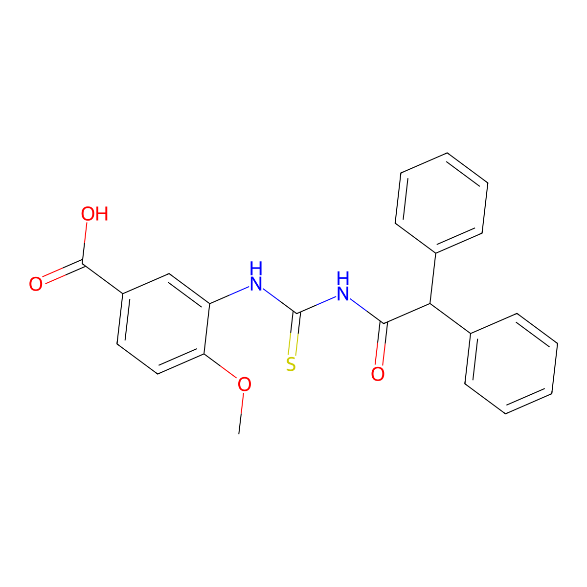 3-(3-(2,2-Diphenylacetyl)thioureido)-4-methoxybenzoic acid molecular structure, CAS 433948-58-4