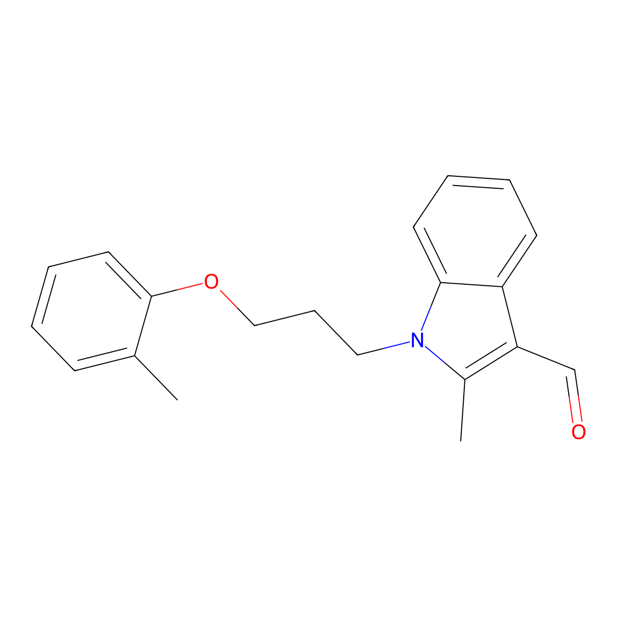 2-methyl-1-[3-(2-methylphenoxy)propyl]-1H-indole-3-carbaldehyde molecular structure, CAS 433948-87-9