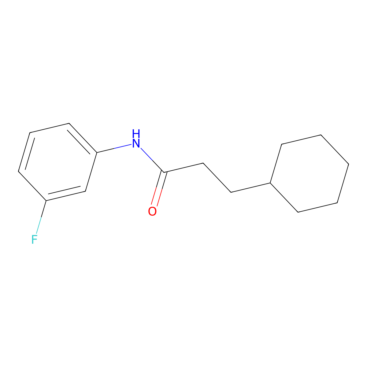 3-cyclohexyl-N-(3-fluorophenyl)propanamide molecular structure, CAS 433948-88-0