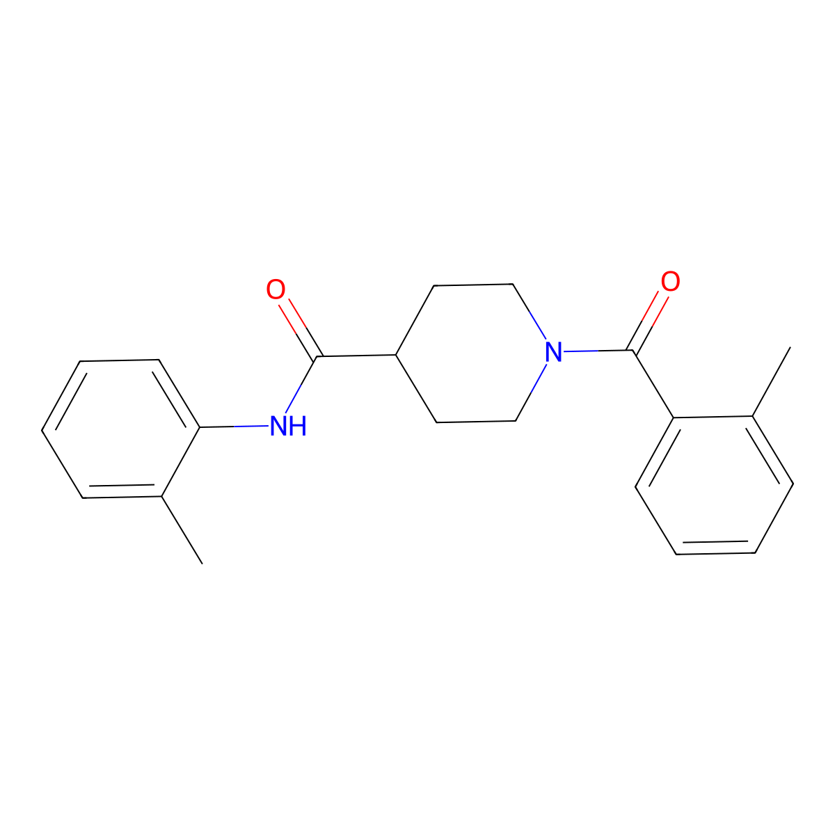 1-(2-methylbenzoyl)-N-(2-methylphenyl)piperidine-4-carboxamide molecular structure, CAS 433948-89-1