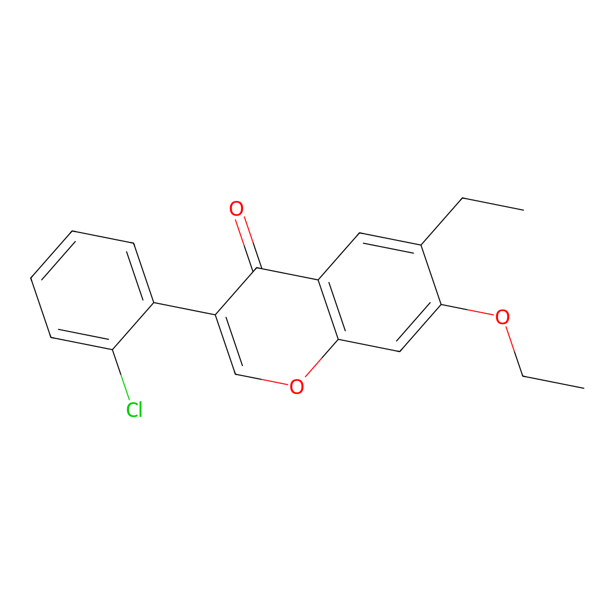 3-(2-Chlorophenyl)-7-ethoxy-6-ethylchromen-4-one molecular structure, CAS 433949-04-3