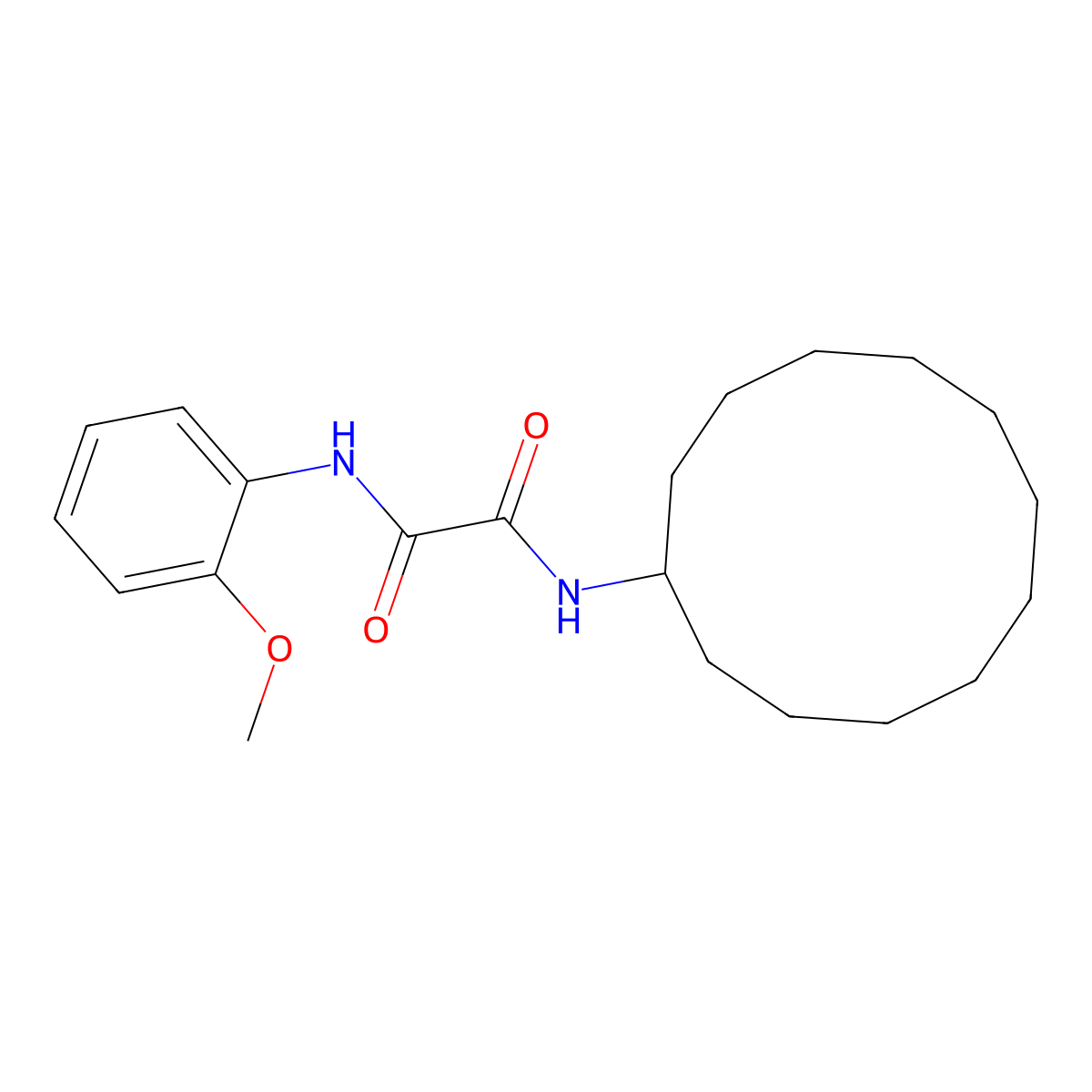N-cyclododecyl-N'-(2-methoxyphenyl)oxamide molecular structure, CAS 433949-06-5