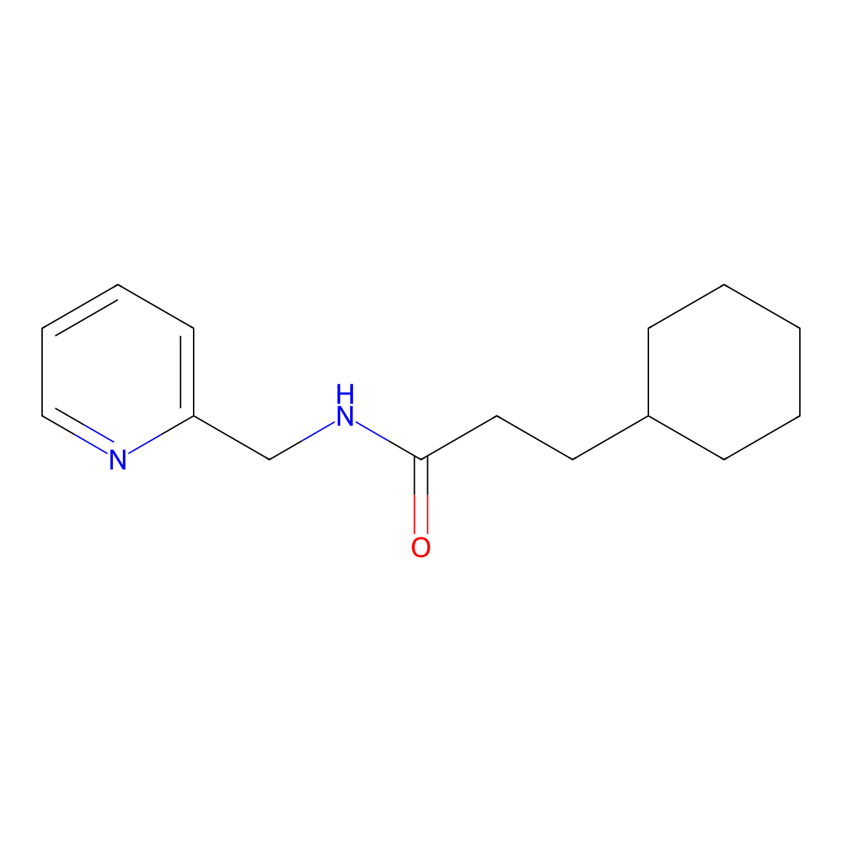 3-cyclohexyl-N-(pyridin-2-ylmethyl)propanamide molecular structure, CAS 433949-20-3