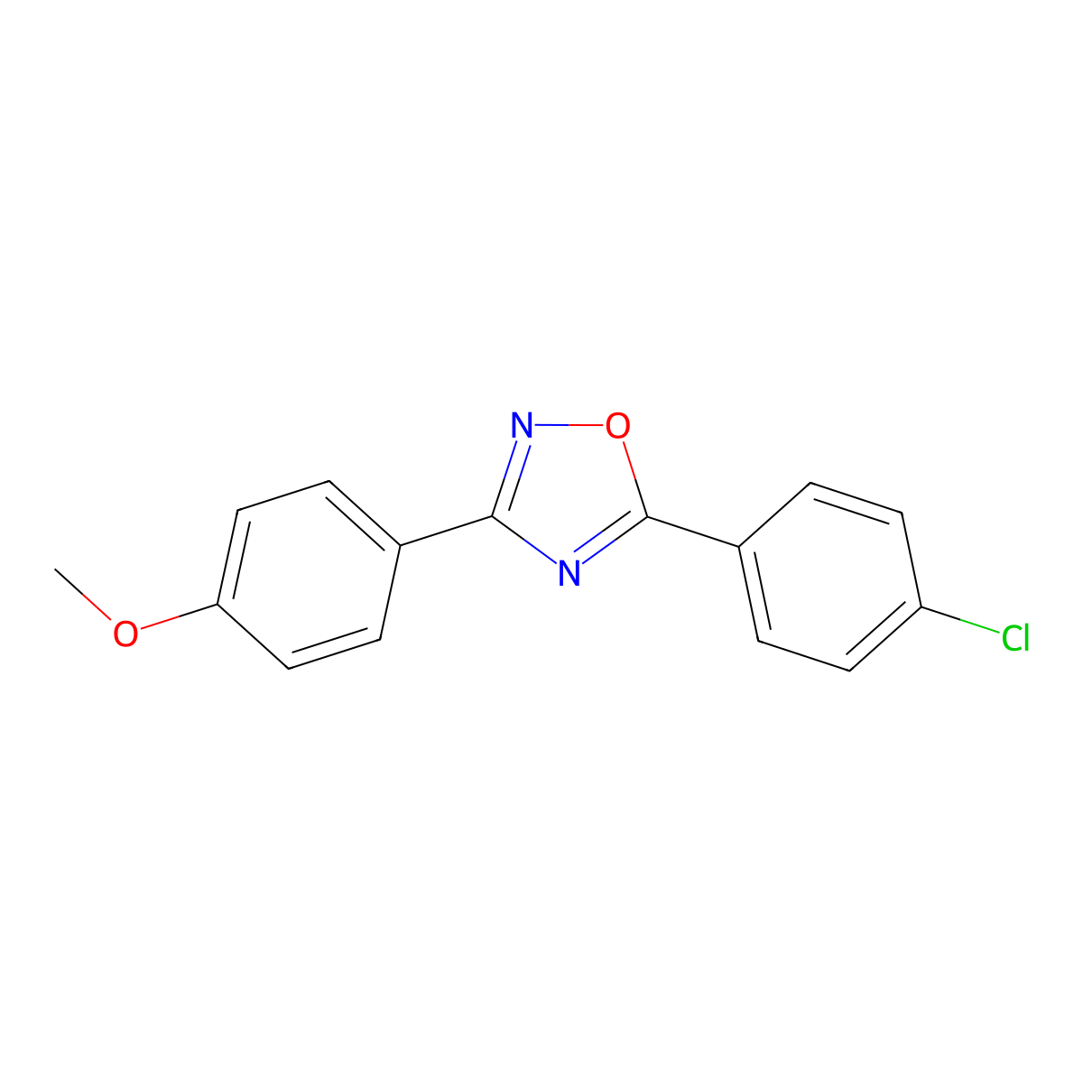 5-(4-Chlorophenyl)-3-(4-methoxyphenyl)-1,2,4-oxadiazole molecular structure, CAS 433949-33-8