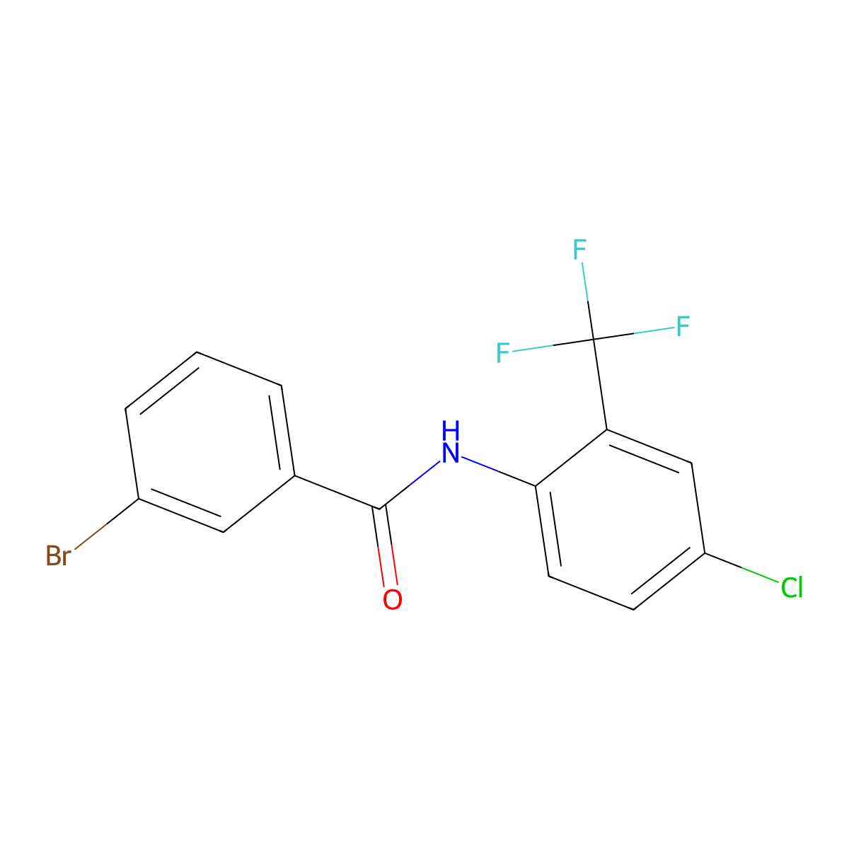 3-bromo-N-[4-chloro-2-(trifluoromethyl)phenyl]benzamide molecular structure, CAS 433949-38-3