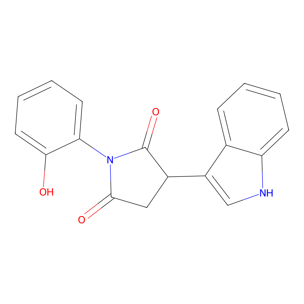 1-(2-hydroxyphenyl)-3-(1H-indol-3-yl)pyrrolidine-2,5-dione molecular structure, CAS 433949-43-0