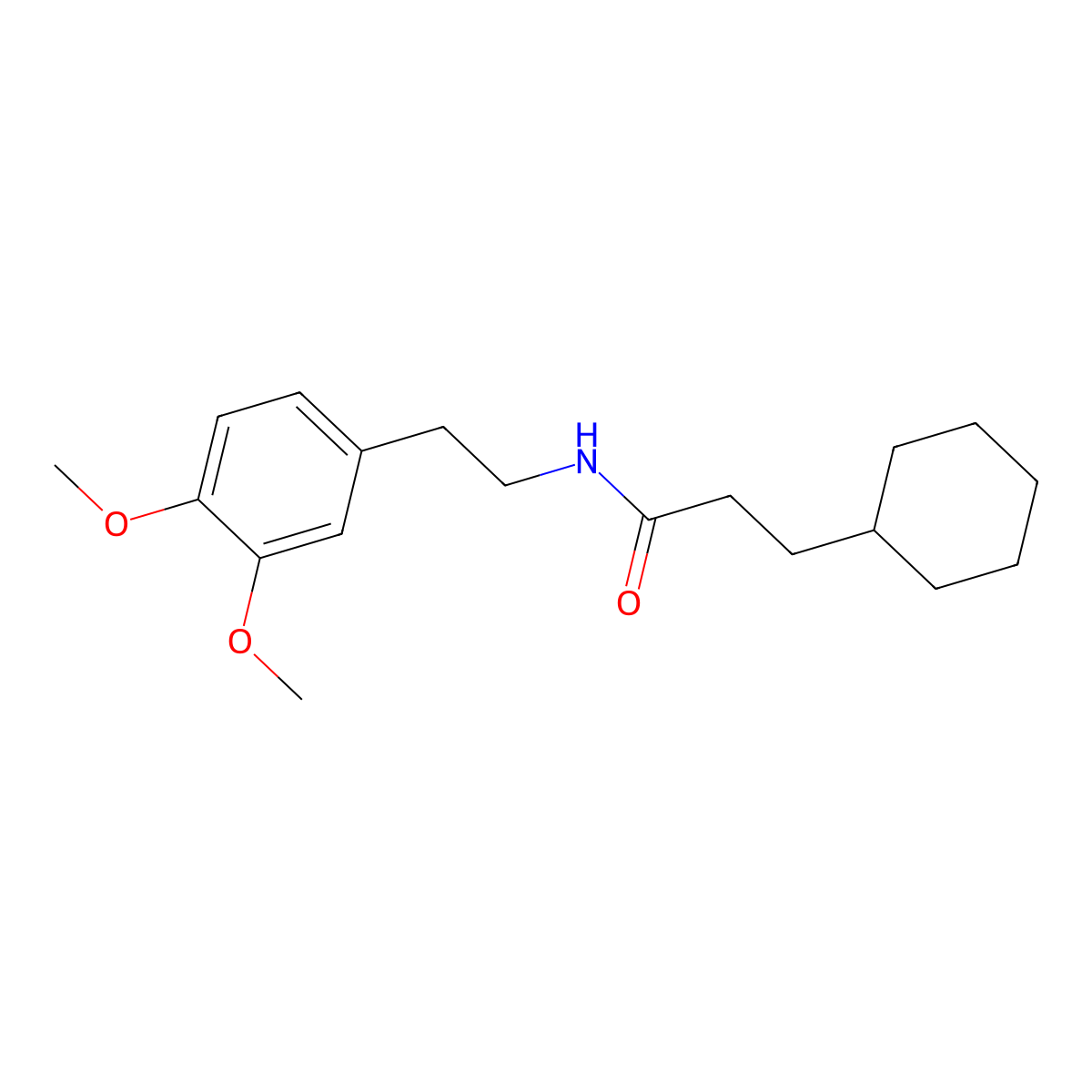 3-cyclohexyl-N-[2-(3,4-dimethoxyphenyl)ethyl]propanamide molecular structure, CAS 433949-84-9