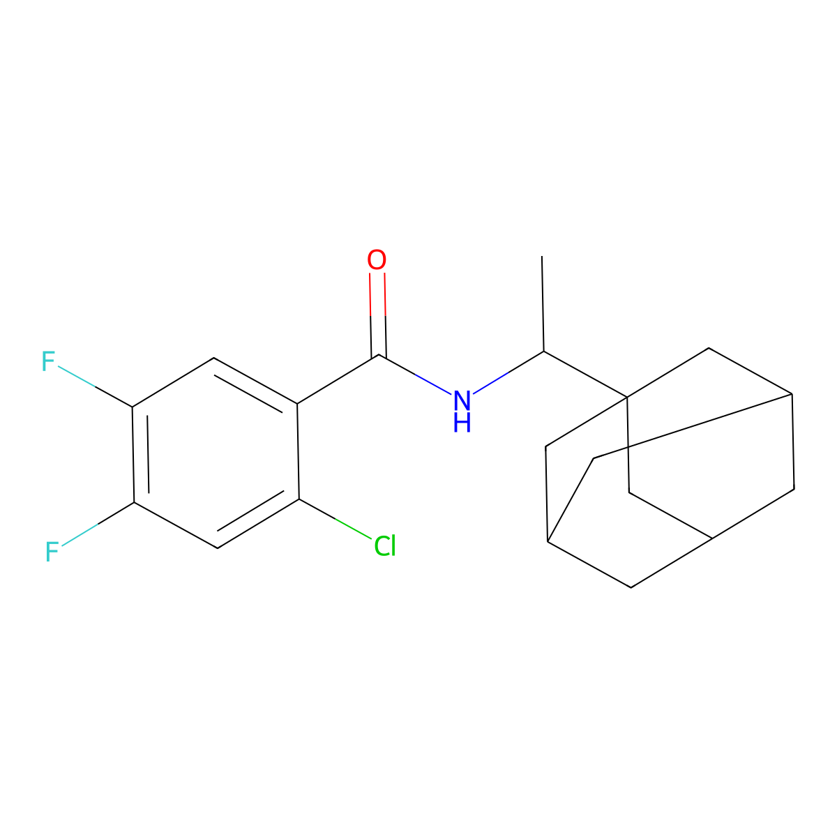 N-[1-(1-adamantyl)ethyl]-2-chloro-4,5-difluorobenzamide molecular structure, CAS 433949-85-0