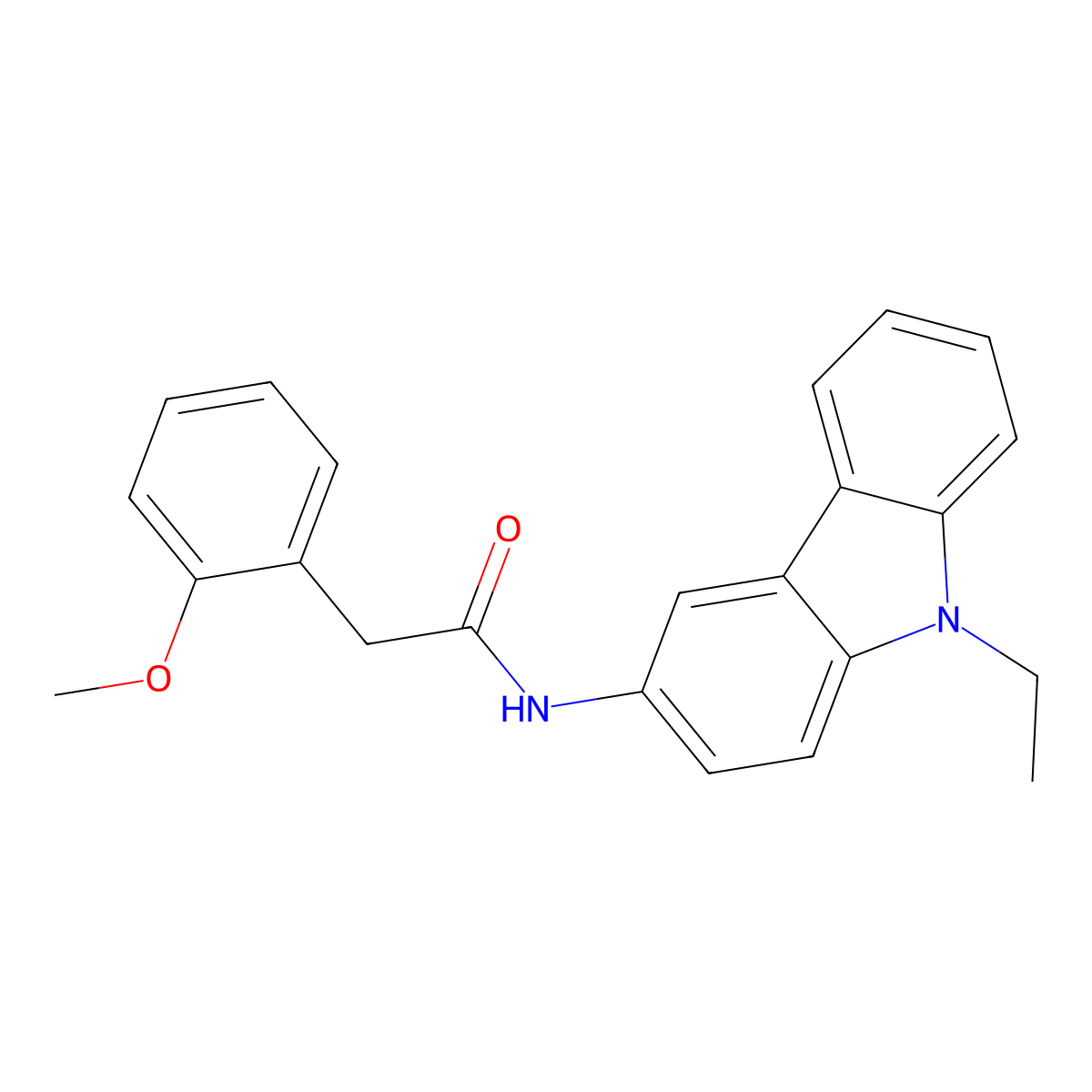 N-(9-ethylcarbazol-3-yl)-2-(2-methoxyphenyl)acetamide molecular structure, CAS 433949-88-3