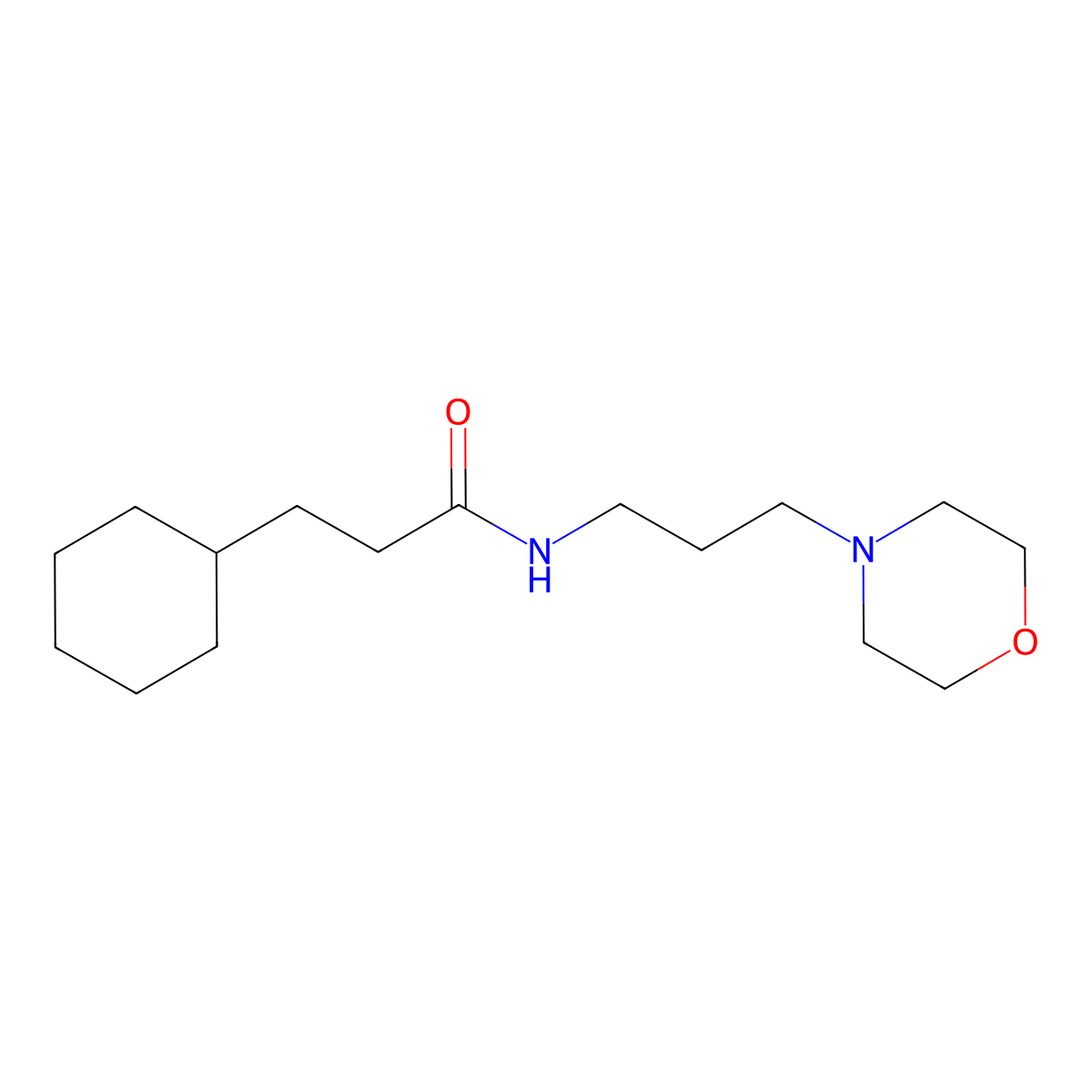 3-cyclohexyl-N-(3-morpholin-4-ylpropyl)propanamide molecular structure, CAS 433950-09-5