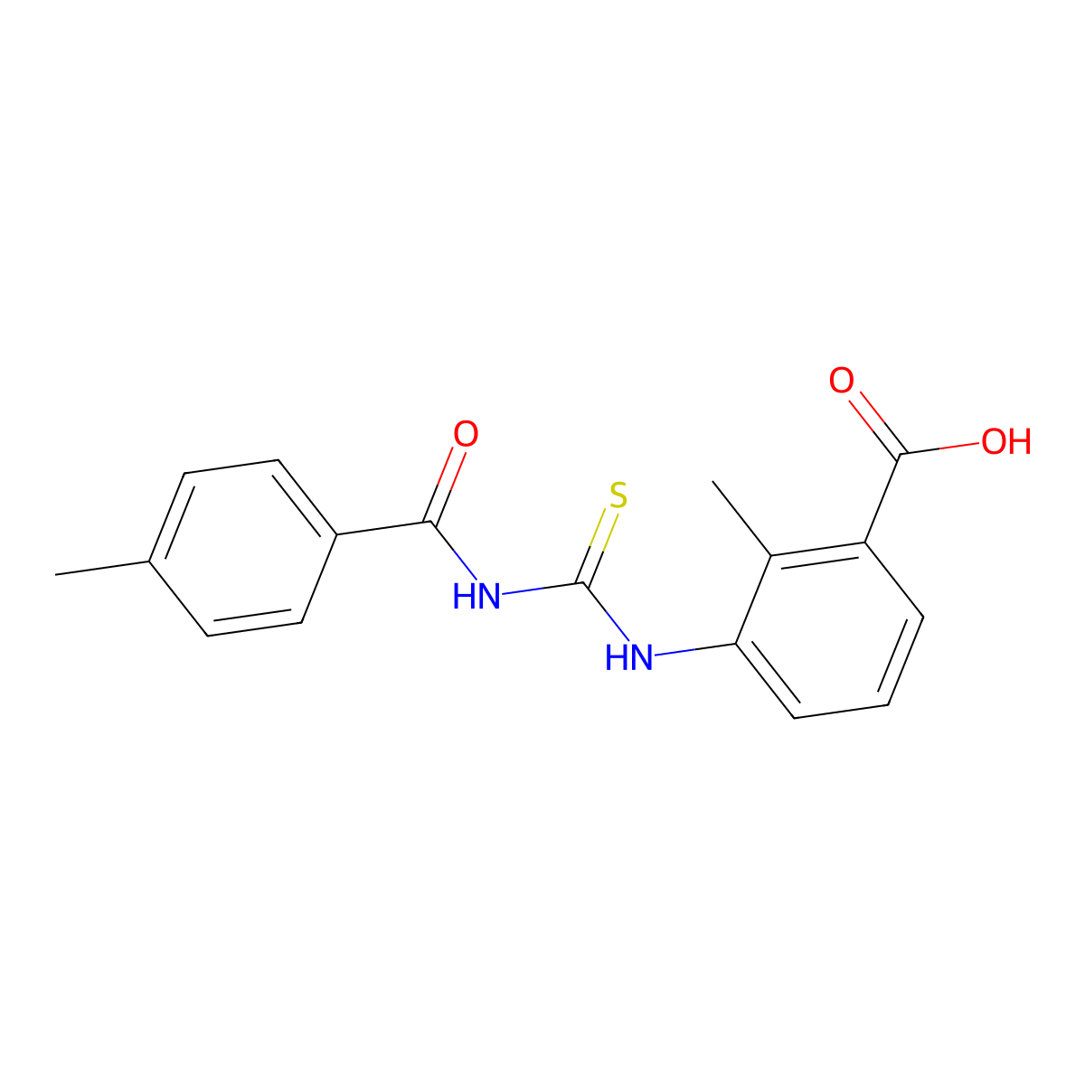 2-Methyl-3-({[(4-methylphenyl)carbonyl]carbamothioyl}amino)benzoic acid molecular structure, CAS 433950-11-9