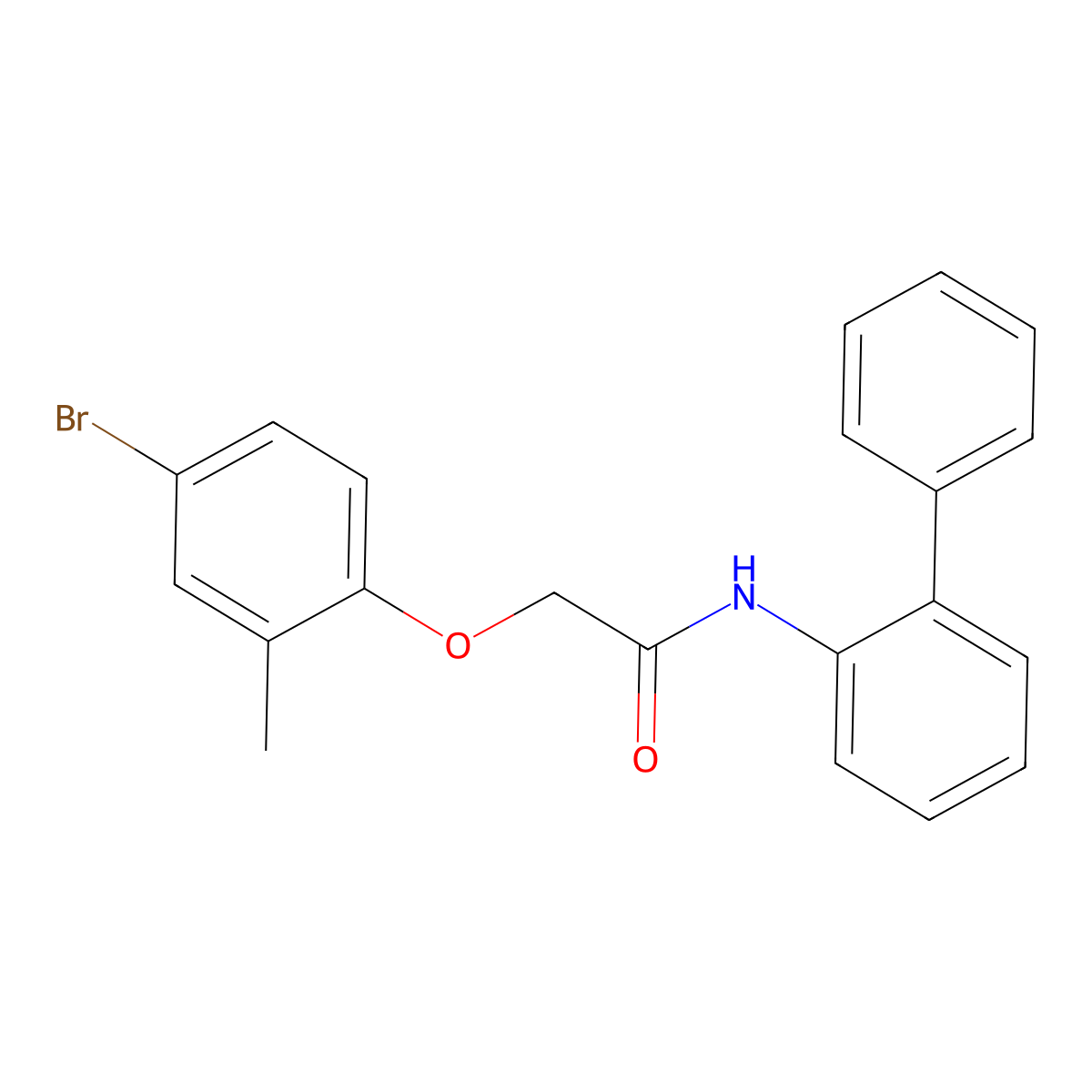 2-(4-bromo-2-methylphenoxy)-N-(2-phenylphenyl)acetamide molecular structure, CAS 433950-34-6
