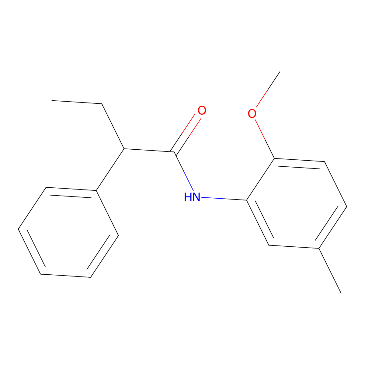 N-(2-methoxy-5-methylphenyl)-2-phenylbutanamide molecular structure, CAS 433950-54-0