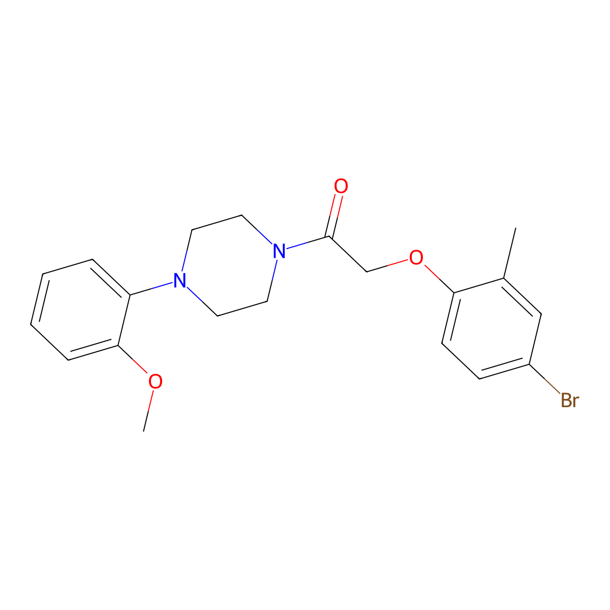 2-(4-Bromo-2-methylphenoxy)-1-[4-(2-methoxyphenyl)piperazin-1-yl]ethanone molecular structure, CAS 433950-67-5
