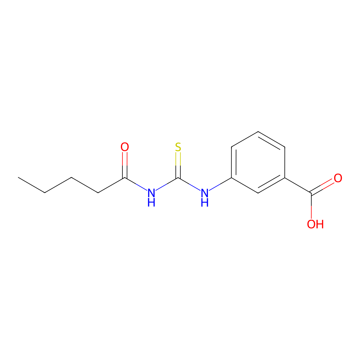 3-[(Pentanoylcarbamothioyl)amino]benzoic acid molecular structure, CAS 433952-31-9