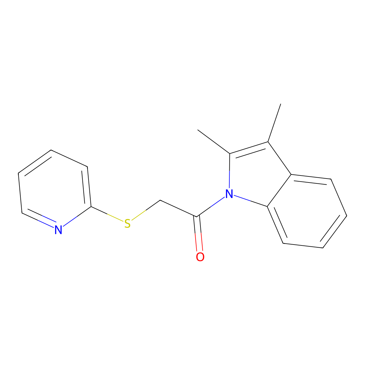 1-(2,3-Dimethyl-indol-1-yl)-2-(pyridin-2-ylsulfanyl)-ethanone molecular structure, CAS 433952-53-5