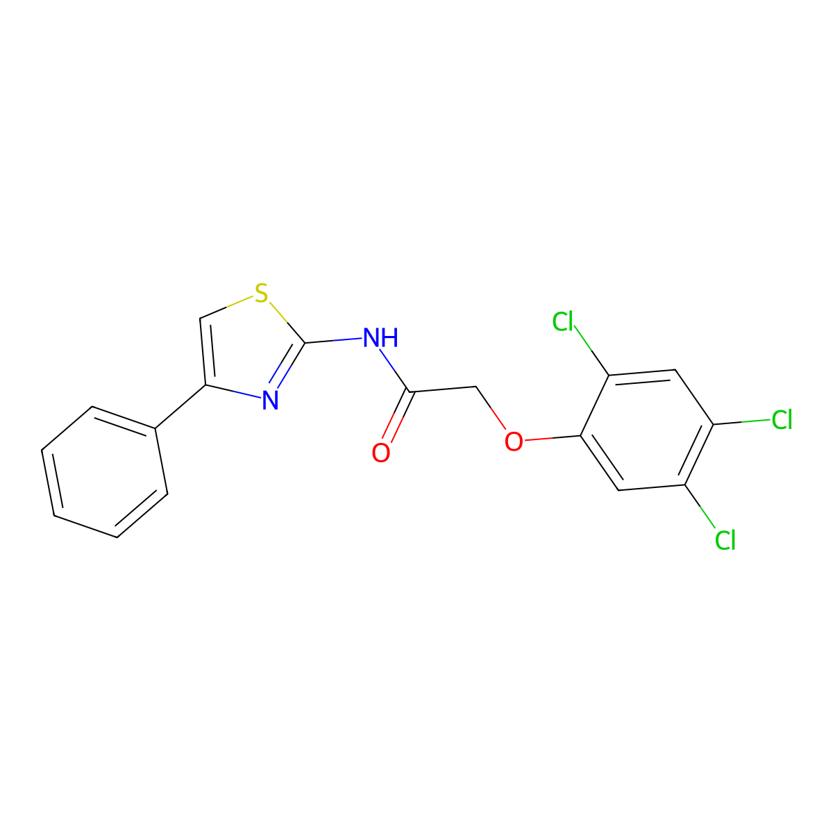 N-(4-phenyl-1,3-thiazol-2-yl)-2-(2,4,5-trichlorophenoxy)acetamide molecular structure, CAS 433952-56-8