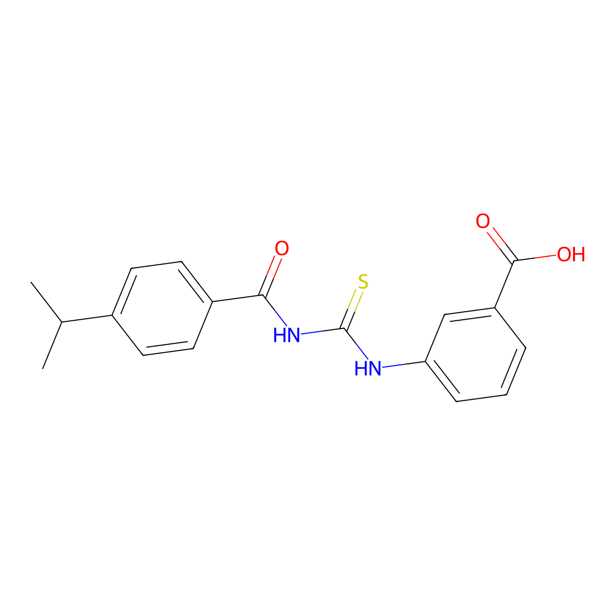 3-[(4-Propan-2-ylbenzoyl)carbamothioylamino]benzoic acid molecular structure, CAS 433952-68-2